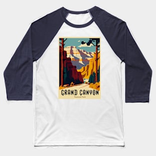 Grand Canyon National Park Vintage Travel Poster Baseball T-Shirt